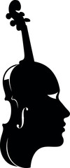 Violin silhouette head profile © Safwan Creatives