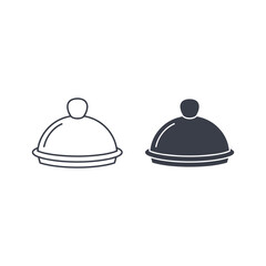 Cloche dish cover icons for food service restaurant design menu