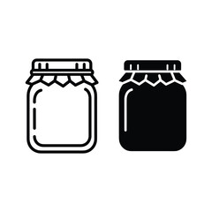 Jam jar icons, preserving container outline and solid graphic