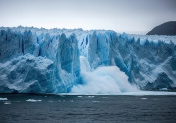 A large glacier in the middle of a body of water