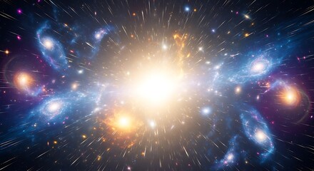 Cosmic explosion a vibrant display of galaxies and celestial energy