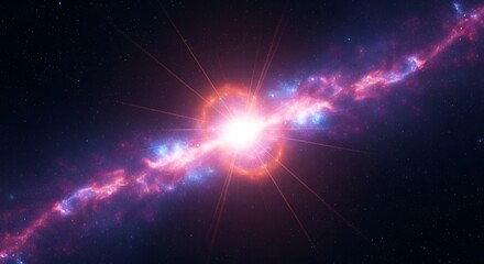Cosmic explosion in deep space abstract artwork with radiant energy and stellar elements
