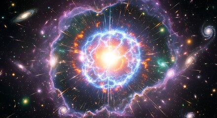 Cosmic explosion in deep space abstract illustration of the universe