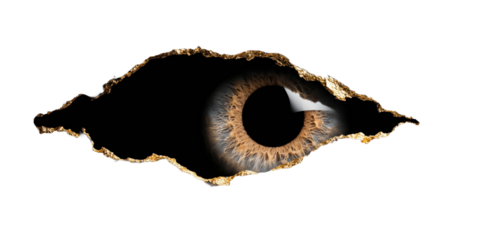 The Peek: A single eye peeks through a torn paper, creating a sense of curiosity. Revealing the depth and secrets of vision.