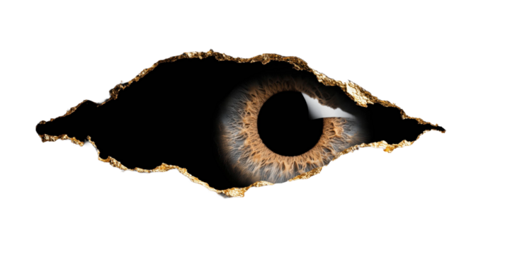 The Peek: A single eye peeks through a torn paper, creating a sense of curiosity. Revealing the depth and secrets of vision.