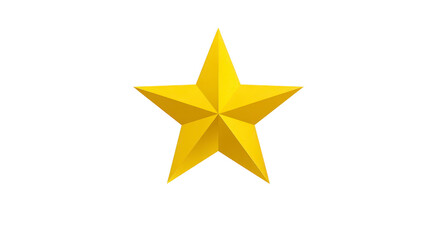 Obraz premium Golden star five point geometric shape isolated on transparency background symbol of achievement shiny decorative 3D rendering bright cheerful award success