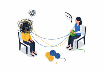 Mental Health Therapy Session vector illustration