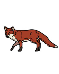 red fox vulpes animal, illustration, silhouette, dog, vector, wild, black, mammal, isolated, wolf, icon, zoo, drawing, fur, cat, fox, pet, wildlife, nature, animals, lion, farm, white, horse, cartoon