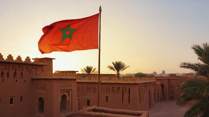Flag of Morocco in Morocco.