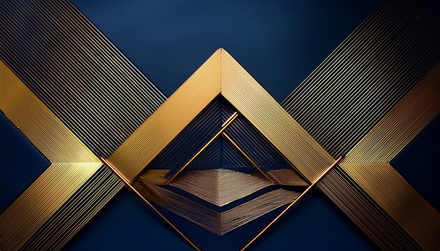 golden lines intersecting with geometric shapes on navy background