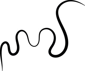 Zigzag Line Illustration of Snake, Reptile, and Earthworm Symbols – Nature-Inspired Vector Design with Worm Motif for Creative Projects