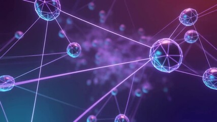 Abstract Molecular Network Visualization Futuristic Technology and Data Connection. - Powered by Adobe