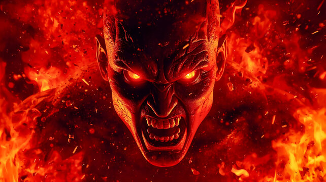 炎に包まれた悪魔のような男