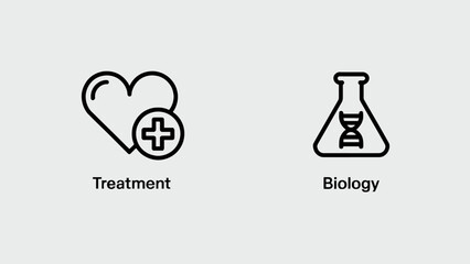 Medical treatment and biology illustration presenting health and scientific research with modern design for medical field and innovative approach