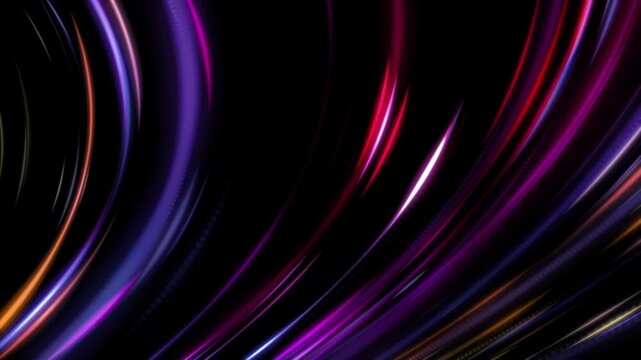 Energy rings, vortex of neon Light. Spiraling rings of light against a deep black background. Looping 4k resolution video.	