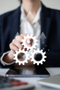 Businessman innovation cost effective efficiency performance improve productivity system working development management strategy optimization leadership business growth planning industrial success