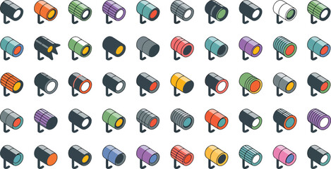 spotlight icons collection bundle set for studio and stage use