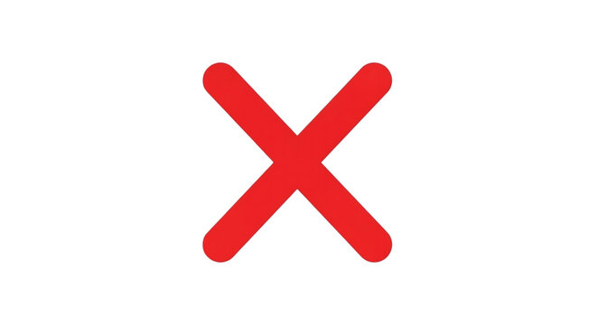 Bold red letter x symbol drawn with a thick brush stroke on a stark black background representing a negative choice or incorrect answer