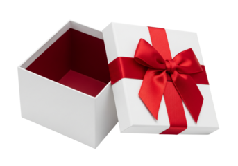 Red gift box isolated on white