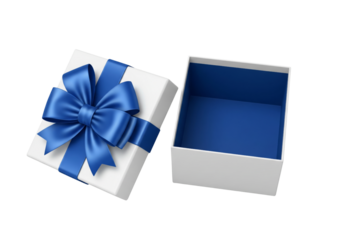 Blue gift box isolated on white