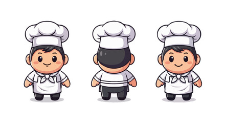 Cute Chef Characters Mini Style Vector | Cute Character Vector Illustration for Stock