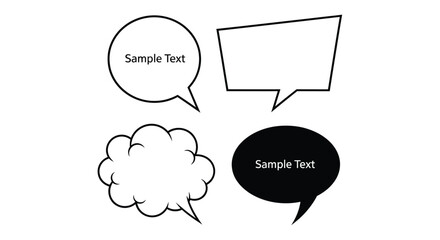Vector illustration of speech bubbles isolated on for communication and conversation