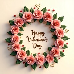Elegant Floral Wreath Display Valentine’s Day