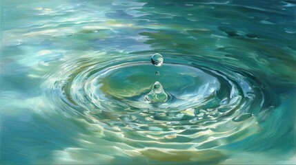 Water drop impact ripples