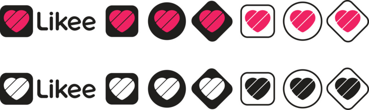 Likee Video App Logo Icon Set Vector