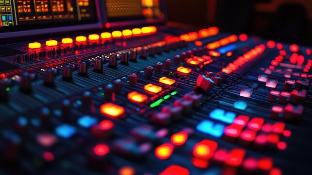 Professional digital audio mixing console equipment for studio recording and sound control