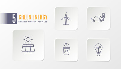 Green Energy & Sustainability Icon Set