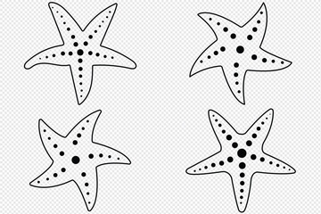 Starfish line icon set. Starfish Icon Vector line art For Starfish Logo Illustration. Simple design for starfish icon 