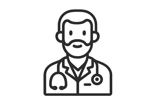 Professional medical doctor avatar wearing a white coat and stethoscope for healthcare - Powered by Adobe