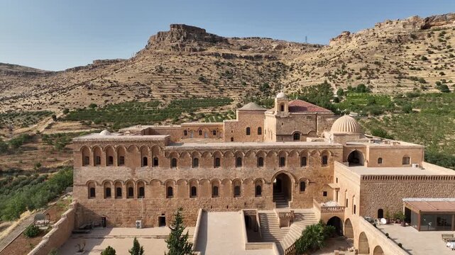 Deyrulzafaran Monastery (Deyrulzafaran Manastiri) Drone Photo, Mardin Turkiye (Turkey)