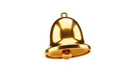 Title: 3D Golden Bell Notification Icon, Alert and Reminder Symbol
