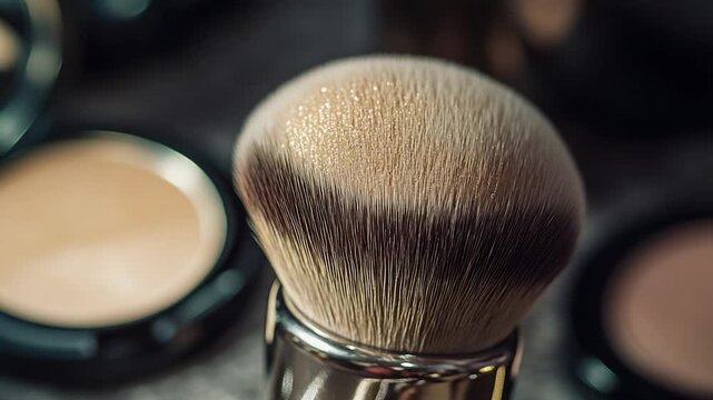 Video A close-up view of a brush lying flat on a table surface