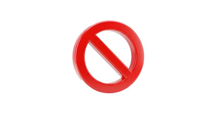 Title: 3D Red No Entry Sign Icon, Stop and Prohibition Symbol
