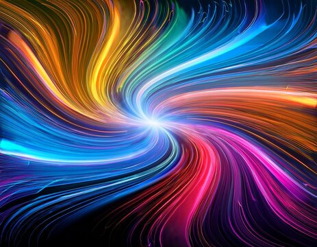 a vibrant display of swirling luminous colors creating an ethereal and captivating abstract image