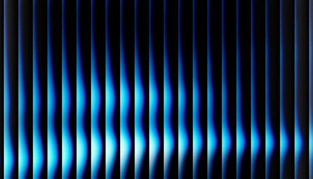Glowing blue vertical bar sequence with dark contrast