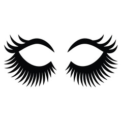 woman eyelashes icon on white background