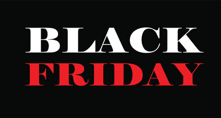 Black friday sales event banner with white and red text for great offers Vector