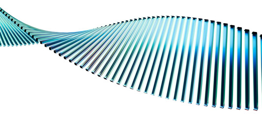 Stylized 3D composition of bending glass strips forming a clean futuristic wave. Perfect for innovation, digital tech concepts, product design and modern presentation visuals.