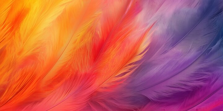 Background of beautiful colorful bird feathers. - Powered by Adobe