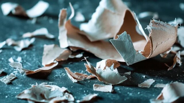 Video A cracked eggshell sits atop a table, highlighting the fragility of life
