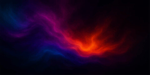 Abstract colorful nebula with red purple and blue hues on black background