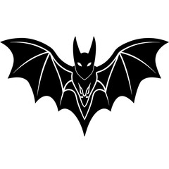 Black bat silhouette with white accents animal