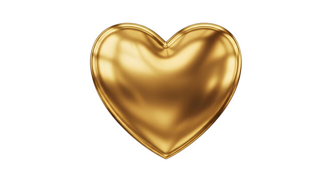 Title: 3D Golden Heart Icon, Love and Affection Symbol
- Powered by Adobe