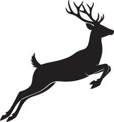 Obraz premium Jumping Deer Silhouette Vector Illustration