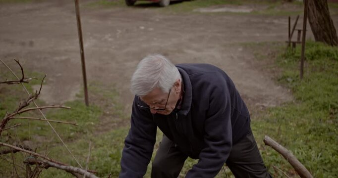 An experienced senior man guides a young man in outdoor gardening, sharing valuable knowledge and fostering an inter generational bond.