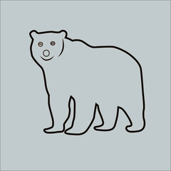 Bear black and white clipart 